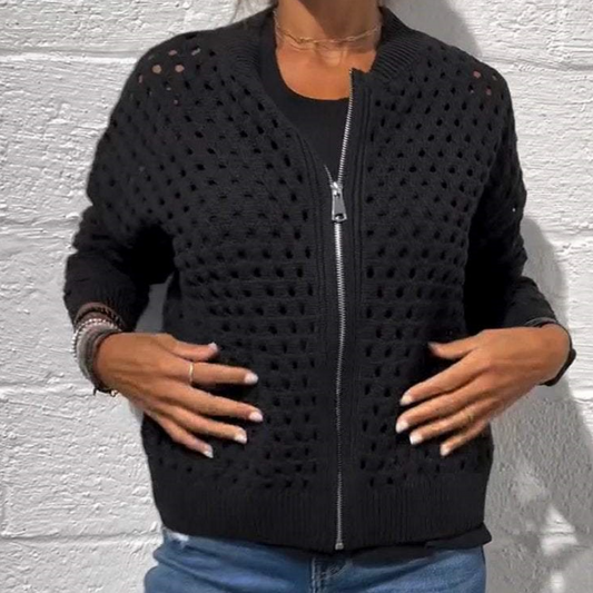 🔥 "2025 NYHET! 50% RABATT – Stilsen Knäppt Tröja med Gropbroderi! 🧶💃"