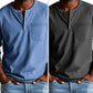 Vintage Distressed Pocket Långärmad Skjorta för Herr