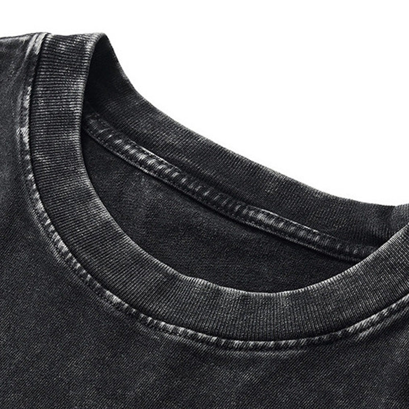 👚👕Unisex/lös retro enfärgad kortärmad topp