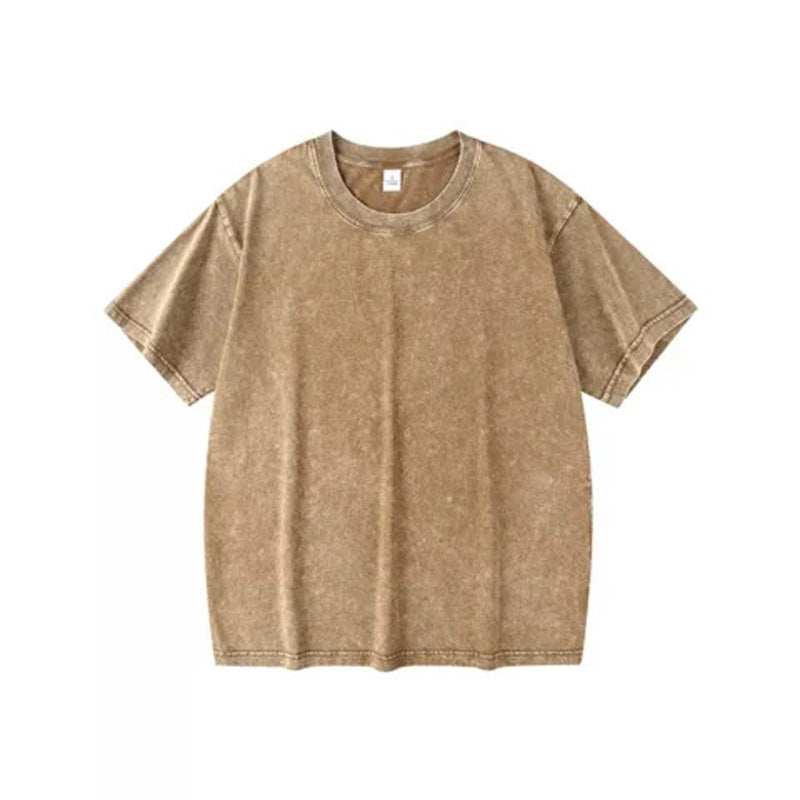 👚👕Unisex/lös retro enfärgad kortärmad topp