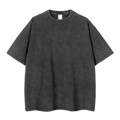 👚👕Unisex/lös retro enfärgad kortärmad topp