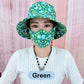 Blommig Stor Brimmed Sun Hat med Mask