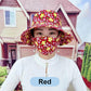 Blommig Stor Brimmed Sun Hat med Mask