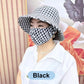 Blommig Stor Brimmed Sun Hat med Mask