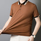 Kortärmad Stretch Ice Silk T-shirt med uppslag för mä