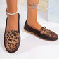 Lappeteppede loafers med leopardmønster til dame
