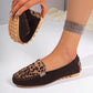 Lappeteppede loafers med leopardmønster til dame