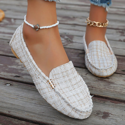 Lappeteppede loafers med leopardmønster til dame