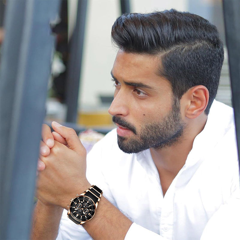 ⌚ Vattentät Multifunktionell Kvartsklocka för Män 🌊