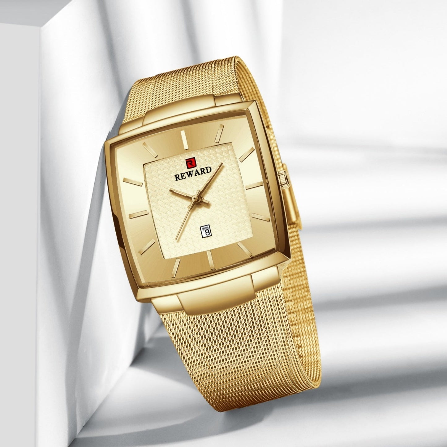 🔥Ultra-tunn kvartsklocka med fyrkantigt nätbälte för mä