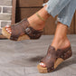Dammode Peep Toe Wedge Platform Sandaler