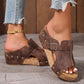 Dammode Peep Toe Wedge Platform Sandaler