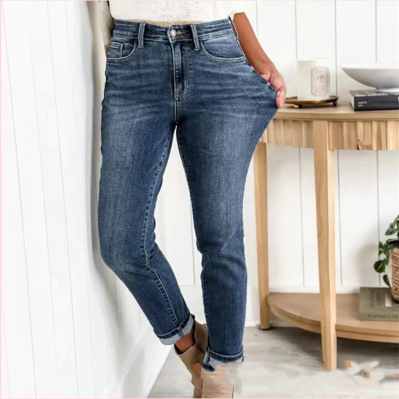 Skinny jeans med hög stretch för kvinnor