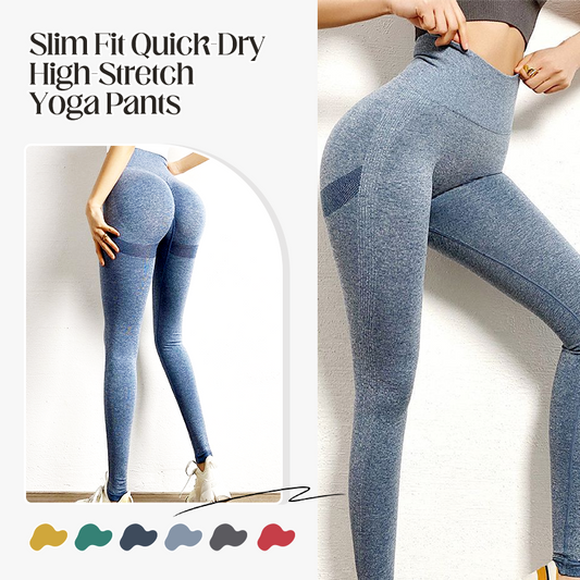 Slim Fit Quick-Dry Yoga-byxor med hög stretch