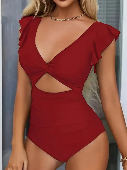🎁SISTA DAGENS REA - 49% RABATT👗Sexig volangbaddräkt