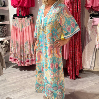 👗bekväm klänning med löst tryck för kvinnor💕