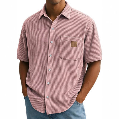 👔STORLEK: M-4XL🌟️Herrskjortor med vintage-mönster och slag, kortärmade