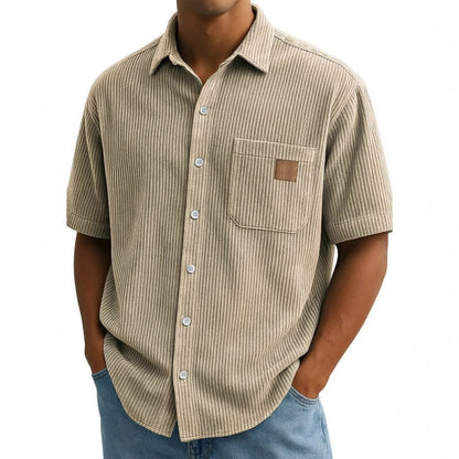 👔STORLEK: M-4XL🌟️Herrskjortor med vintage-mönster och slag, kortärmade