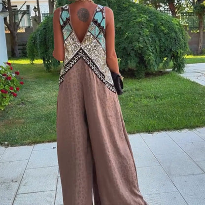 Vintage Chic Overall med Djup V-ringning