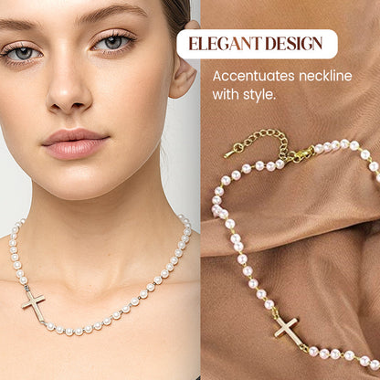 ✨Damernas Eleganta Korspärla Halsband i Syntetpärlor