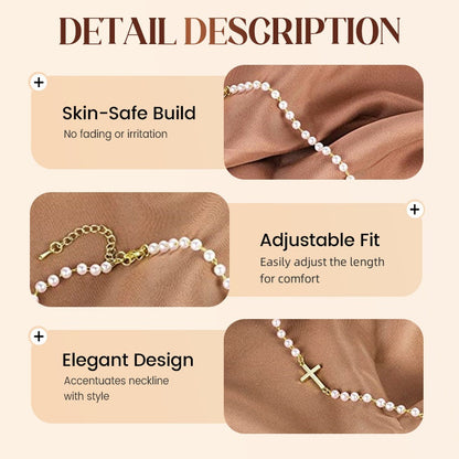 ✨Damernas Eleganta Korspärla Halsband i Syntetpärlor