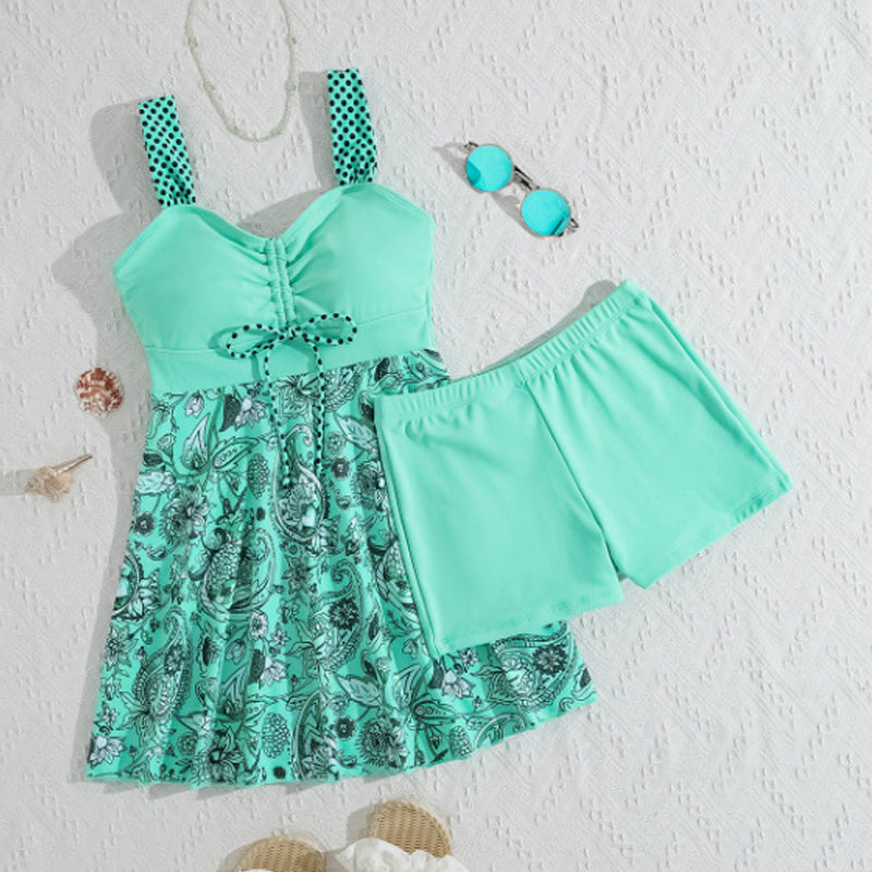 🔥👙Strap Top & åtsittande badshorts Separerbara badkläder