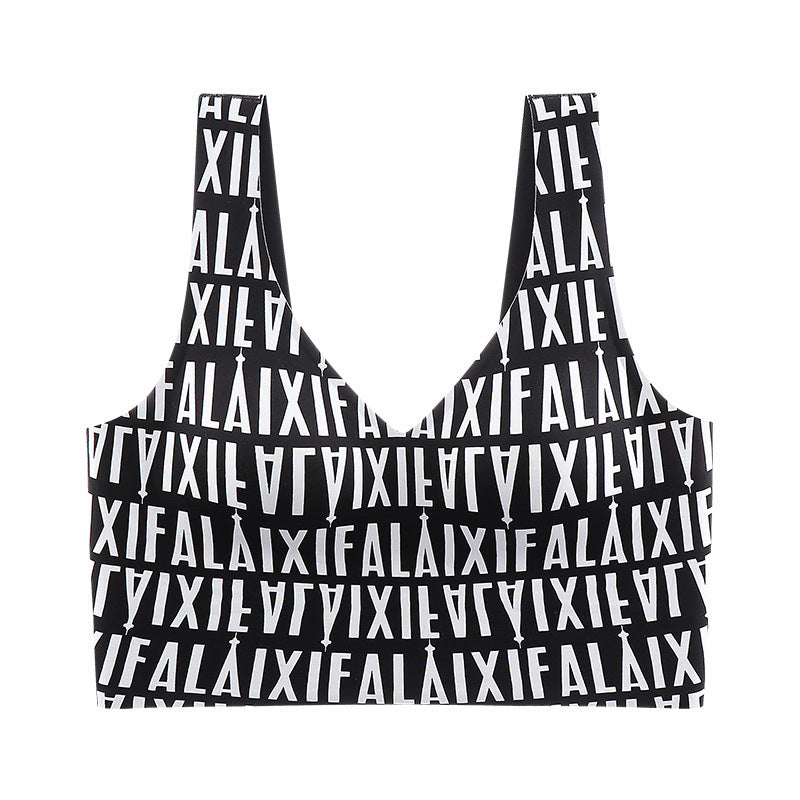 Trådlös V-ringad tank-bh för kvinnor i större storleka