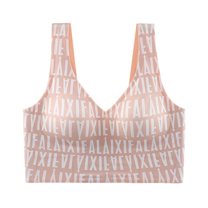 Trådlös V-ringad tank-bh för kvinnor i större storleka