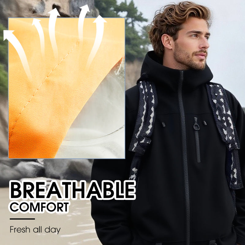 Vattentät sportjacka med huva för utomhusbruk