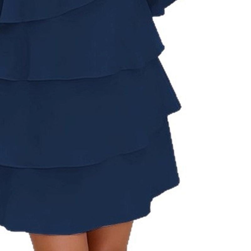 Damklänning med volanger och utsvängda ärmar