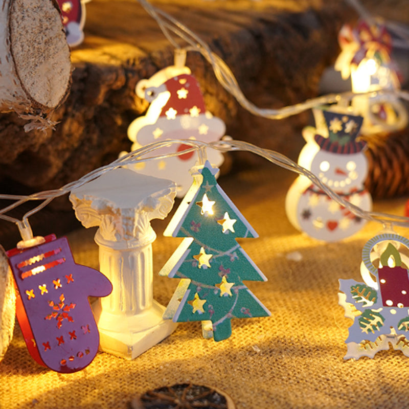 LED-ljusslinga med jultomtenmotiv