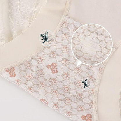 Kvinnors högmidjade spets stretchiga silkesunderkläder