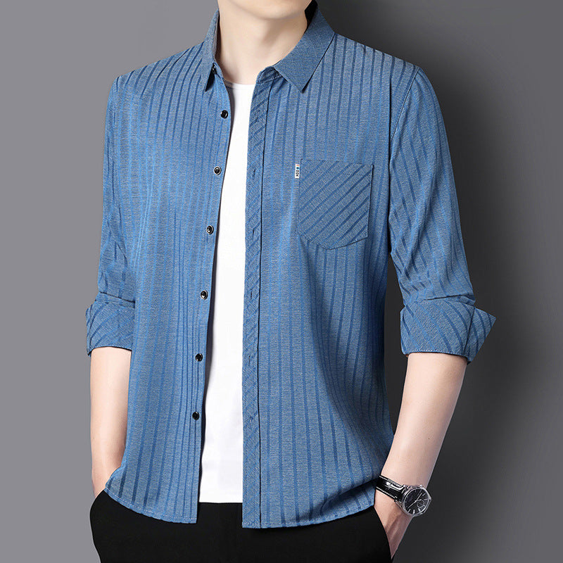 🔥Rea🔥Casual skjorta med revers för män för höst och vinter