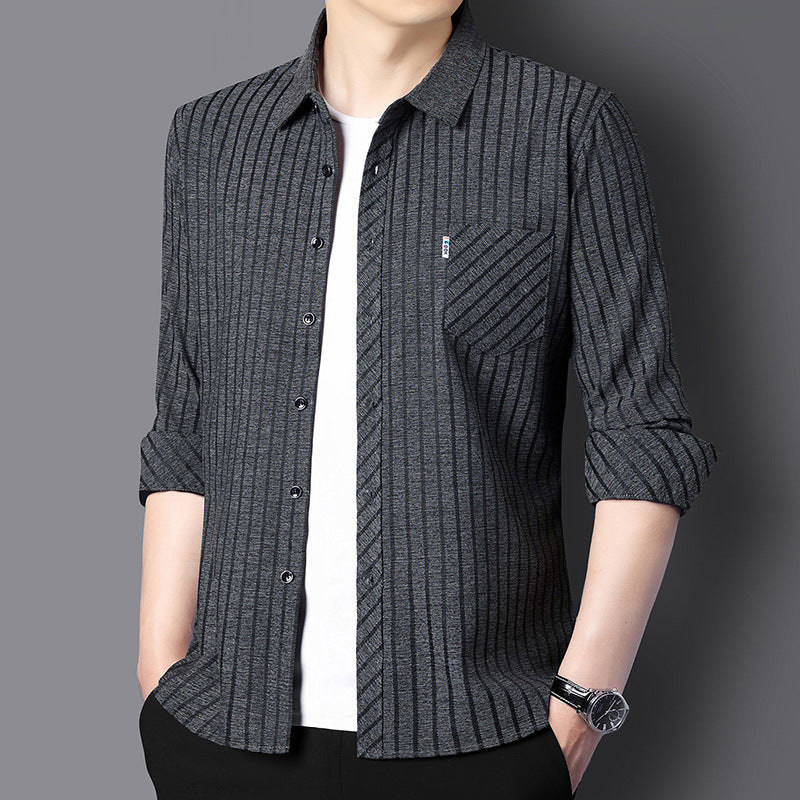 🔥Rea🔥Casual skjorta med revers för män för höst och vinter