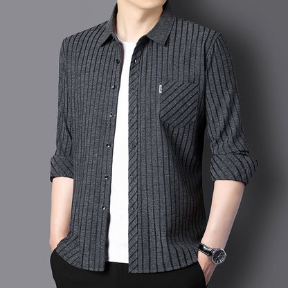 🔥Rea🔥Casual skjorta med revers för män för höst och vinter