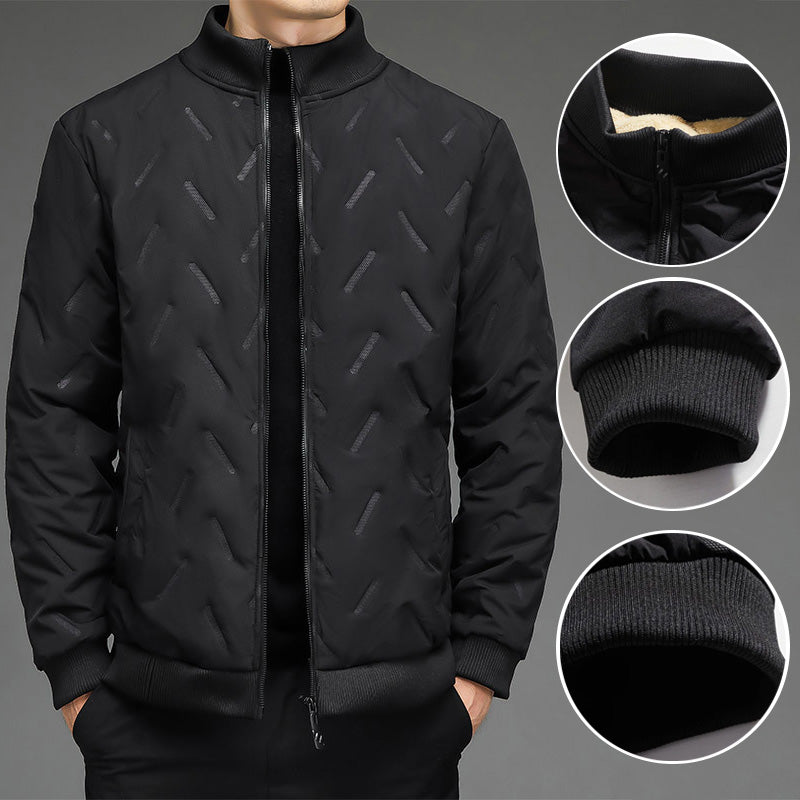 Varm present – Vinterjacka för män med tjockare tyg och varm ståkrage