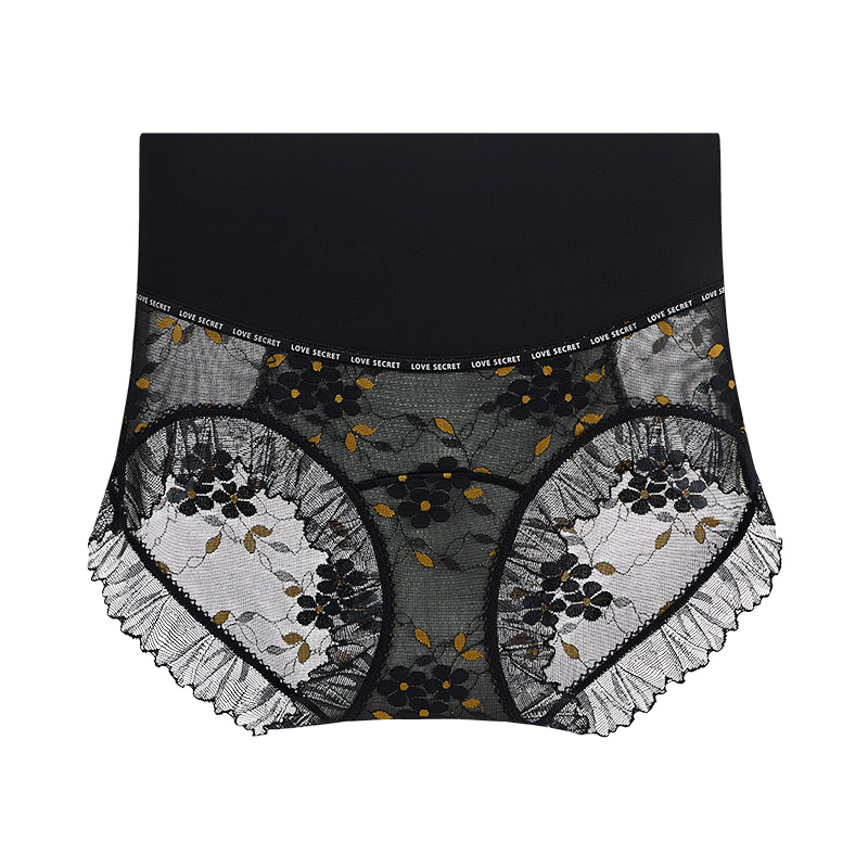 Andningsaktiva, sömlösa spetstrosor med hög midja för kvinno