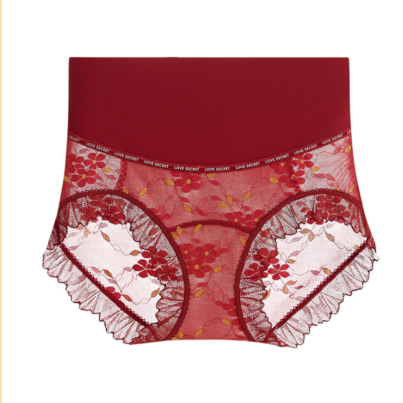 Andningsaktiva, sömlösa spetstrosor med hög midja för kvinno