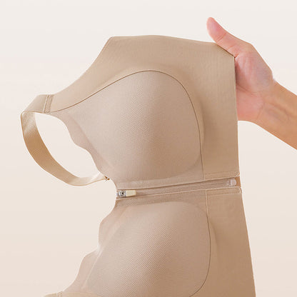 Bekväm sömlös BH med dragkedja fram för kvinnor