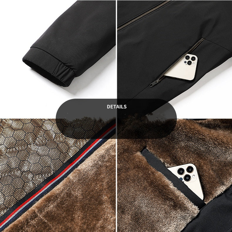 Varm arbetsjacka med ståkrage och hel dragkedja för her