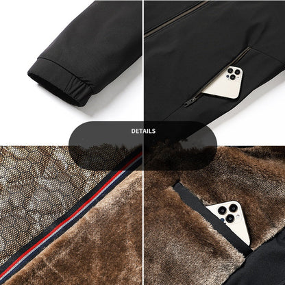 Varm arbetsjacka med ståkrage och hel dragkedja för her