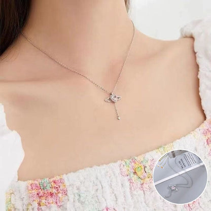 🎁Presentidéer Hot Sale 56 % RABATT💗Rosa änglavingar halsband