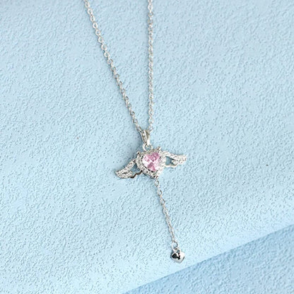 🎁Presentidéer Hot Sale 56 % RABATT💗Rosa änglavingar halsband