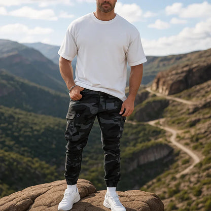 Högkvalitativa kamouflagebyxor för män