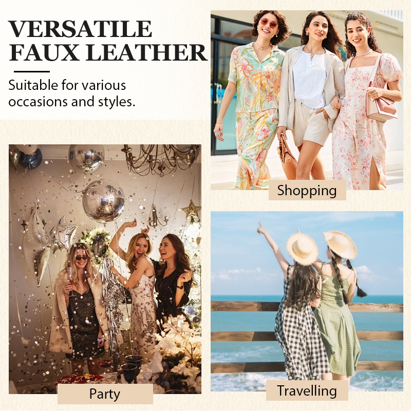 Dam leggings i tjockt läder med hög midja