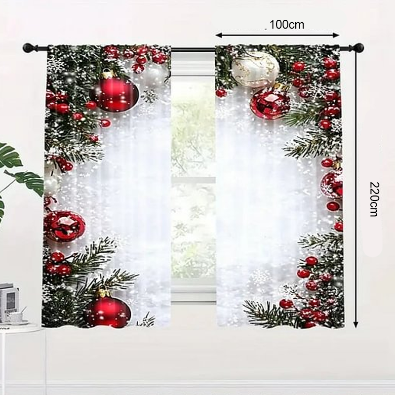 Julgardiner för fönster, 2-delat set för heminrednin