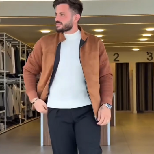 Casual jacka med ståkrage och dragkedja för her