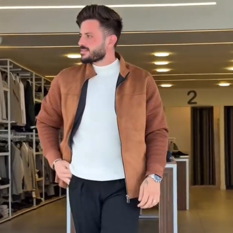 Casual jacka med ståkrage och dragkedja för her