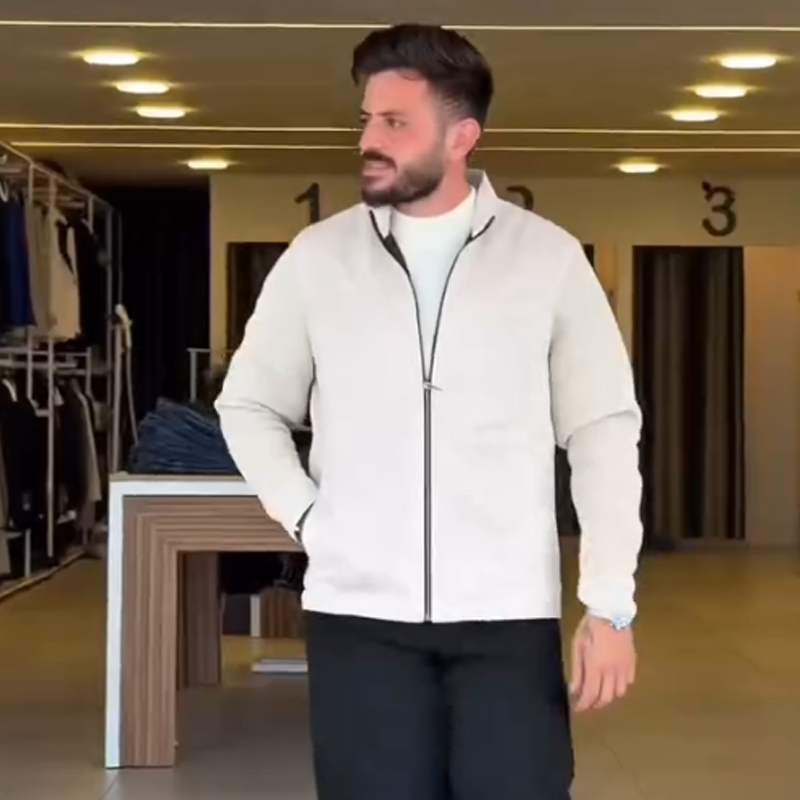 Casual jacka med ståkrage och dragkedja för her