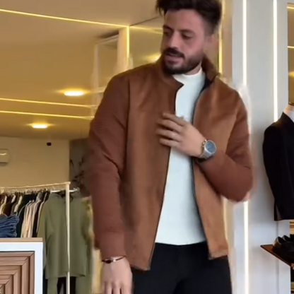 Casual jacka med ståkrage och dragkedja för her